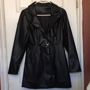 Leather-Look A-Line Silhouette Jacket NWT
